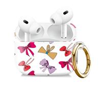 Compatible with AirPod Pro 2nd//1st Generation Case Cover with Gold Keychain,Full Protective Shockproof Wireless Headphone Case for Airpod Pro 2023/2022/2019（Colorful Bows）
