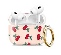 Compatible with AirPod Pro 2nd//1st Generation Case Cover with Gold Keychain,Full Protective Shockproof Wireless Headphone Case for Airpod Pro 2023/2022/2019 （Cherry）