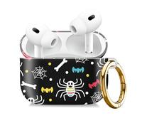 Compatible with AirPod Pro 2nd//1st Generation Case Cover with Gold Keychain,Full Protective Shockproof Wireless Headphone Case for Airpod Pro 2023/2022/2019（Colored Spider）