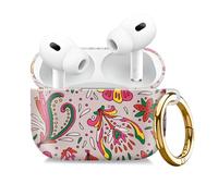 Compatible with AirPod Pro 2nd//1st Generation Case Cover with Gold Keychain,Full Protective Shockproof Wireless Headphone Case for Airpod Pro 2023/2022/2019 （Colorful Totem）