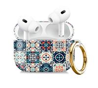 Compatible with AirPod Pro 2nd//1st Generation Case Cover with Gold Keychain,Full Protective Shockproof Wireless Headphone Case for Airpod Pro 2023/2022/2019 （Retro Flowers）