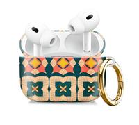 Compatible with AirPod Pro 2nd//1st Generation Case Cover with Gold Keychain,Full Protective Shockproof Wireless Headphone Case for Airpod Pro 2023/2022/2019 （Geometric Pattern）