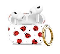 Compatible with AirPod Pro 2nd//1st Generation Case Cover with Gold Keychain,Full Protective Shockproof Wireless Headphone Case for Airpod Pro 2023/2022/2019（Black dot Beetle）