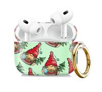 Compatible with AirPod Pro 2nd//1st Generation Case Cover with Gold Keychain,Full Protective Shockproof Wireless Headphone Case for Airpod Pro 2023/2022/2019（Santa Claus）