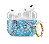Compatible with AirPod Pro 2nd//1st Generation Case Cover with Gold Keychain,Full Protective Shockproof Wireless Headphone Case for Airpod Pro 2023/2022/2019（Butterfly Print）