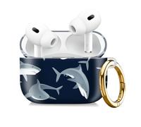 Compatible with AirPod Pro 2nd//1st Generation Case Cover with Gold Keychain,Full Protective Shockproof Wireless Headphone Case for Airpod Pro 2023/2022/2019（Dolphin）