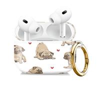 Compatible with AirPod Pro 2nd//1st Generation Case Cover with Gold Keychain,Full Protective Shockproof Wireless Headphone Case for Airpod Pro 2023/2022/2019（Cute Dog）
