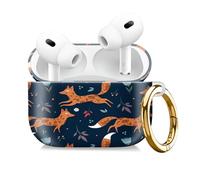 Compatible with AirPod Pro 2nd//1st Generation Case Cover with Gold Keychain,Full Protective Shockproof Wireless Headphone Case for Airpod Pro 2023/2022/2019（Running Fox）