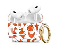 Compatible with AirPod Pro 2nd//1st Generation Case Cover with Gold Keychain,Full Protective Shockproof Wireless Headphone Case for Airpod Pro 2023/2022/2019(Fox)