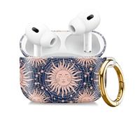Compatible with AirPod Pro 2nd//1st Generation Case Cover with Gold Keychain,Full Protective Shockproof Wireless Headphone Case for Airpod Pro 2023/2022/2019（Humanized Sun）