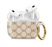 Compatible with AirPod Pro 2nd//1st Generation Case Cover with Gold Keychain,Full Protective Shockproof Wireless Headphone Case for Airpod Pro 2023/2022/2019（Love Grid）