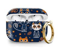 Compatible with AirPod Pro 2nd//1st Generation Case Cover with Gold Keychain,Full Protective Shockproof Wireless Headphone Case for Airpod Pro 2023/2022/2019（Star Cat）