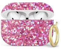 Compatible with AirPod Pro 2nd/1st Generation Case Cover with Key Chain,Full Protective Shockproof Wireless Headphone Case for Airpod Pro 2023/2022/2019(Pink Glitter)