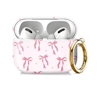 Compatible with AirPod Pro 2nd//1st Generation Case Cover with Key Chain,Full Protective Shockproof Wireless Headphone Case for Airpod Pro 2023/2022/2019（Pink Bow）