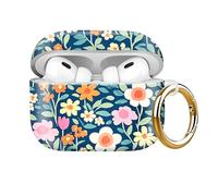 Compatible with AirPod Pro 2nd//1st Generation Case Cover with Key Chain,Full Protective Shockproof Wireless Headphone Case for Airpod Pro 2023/2022/2019 (Cute Flower)