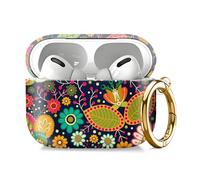 Compatible with AirPod Pro 2nd//1st Generation Case Cover with Key Chain,Full Protective Shockproof Wireless Headphone Case for Airpod Pro 2023/2022/2019（Bright Flowers）