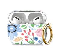 Compatible with AirPod Pro 2nd//1st Generation Case Cover with Key Chain,Full Protective Shockproof Wireless Headphone Case for Airpod Pro 2023/2022/2019（Blue Butterfly）