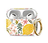 Compatible with AirPod Pro 2nd//1st Generation Case Cover with Key Chain,Full Protective Shockproof Wireless Headphone Case for Airpod Pro 2023/2022/2019（Yellow Lemon）