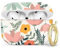 Compatible with AirPod Pro 2nd/1st Generation Case Cover with Key Chain,Full Protective Shockproof Wireless Headphone Case for Airpod Pro 2023/2022/2019(Cute Floral)