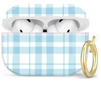 Compatible with AirPod Pro 2nd/1st Generation Case Cover with Key Chain,Full Protective Shockproof Wireless Headphone Case for Airpod Pro 2023/2022/2019(Blue Gingham Plaid)