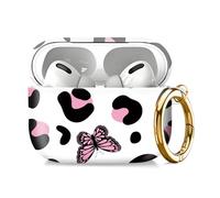 Compatible with AirPod Pro 2nd//1st Generation Case Cover with Key Chain,Full Protective Shockproof Wireless Headphone Case for Airpod Pro 2023/2022/2019（Pink Butterfly）