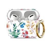 Compatible with AirPod Pro 2nd//1st Generation Case Cover with Key Chain,Full Protective Shockproof Wireless Headphone Case for Airpod Pro 2023/2022/2019（Flowers and Plants）
