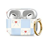 Compatible with AirPod Pro 2nd//1st Generation Case Cover with Key Chain,Full Protective Shockproof Wireless Headphone Case for Airpod Pro 2023/2022/2019（Heart Bow）
