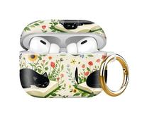 Compatible with AirPod Pro 2nd//1st Generation Case Cover with Key Chain,Full Protective Shockproof Wireless Headphone Case for Airpod Pro 2023/2022/2019 (Cute Black cat)