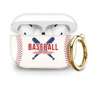 Compatible with AirPod Pro 2nd//1st Generation Case Cover with Key Chain,Full Protective Shockproof Wireless Headphone Case for Airpod Pro 2023/2022/2019(Baseball Pattern)