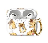 Compatible with AirPod Pro 2nd//1st Generation Case Cover with Key Chain,Full Protective Shockproof Wireless Headphone Case for Airpod Pro 2023/2022/2019（Happy Puppy）