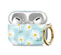 Compatible with AirPod Pro 2nd//1st Generation Case Cover with Key Chain,Full Protective Shockproof Wireless Headphone Case for Airpod Pro 2023/2022/2019（White Flowers）