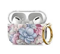 Compatible with AirPod Pro 2nd//1st Generation Case Cover with Key Chain,Full Protective Shockproof Wireless Headphone Case for Airpod Pro 2023/2022/2019（Beautiful Flowers）