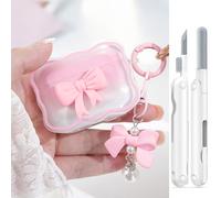 Compatible with AirPod Pro 2nd/1st Generation Case Cute 3D Pink Bow with Cute Keychain and Cleaning Pen Kit - Decorable AirPods Case for Girls and Women