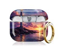Compatible with AirPod Pro 3 Case,Protective Shockproof Cover with Keychain Ring, Stylish Design for Women, Cute Charging Case for AirPod Pro 3rd Generation(Sunset Sky Stars Ocean)