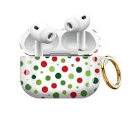 Compatible with AirPod Pro 3 Case,Shockproof Protective Cover with Keychain, Wireless Charging Case Perfect for Women, Trendy Design for AirPod Pro 3rd Generation(Red Green Polka Dot)