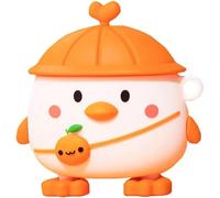 Compatible with AirPods 3 Case Cover, Cute Silicone Protective Cover for Apple AirPod 3rd Generation 2021 with Keychain for Women Men Girls, Funny Anime Shockproof Case for Airpods 3 (Orange Duck)