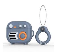 Compatible with AirPods 3 Gen Case Cover 2021, Retro Radio Design Kids Teens Boys Girls Women Cute Funny Cool Silicon Cartoon 3D Shell Gramophone Cover for AirPods Case 3rd Generation - Blue