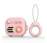 Compatible with AirPods 3 Gen Case Cover 2021, Retro Radio Design Kids Teens Boys Girls Women Cute Funny Cool Silicon Cartoon 3D Shell Gramophone Cover for AirPods Case 3rd Generation - Pink