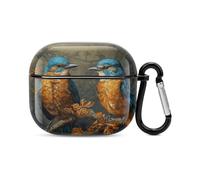 Compatible with AirPods 3rd Generation Case,Sitting on A Branchprinted PC Hard Shell Shock Resistant Protective Cover for Apple AirPods 3 With Keychain Support Wireless Charging