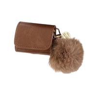 Compatible with AirPods 4, Business Protective Shock-Absorbing Leather Cover Headphone Case with Pendant Accessories-Color#1