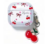 Compatible with Airpods 4 Case 2024, Compatible with AirPods 4th Generation Case Cute Cartoon, Kawaii Soft Silicone Protective Cover for Apple New Airpods 4 for Men Women (Cherry Bow)