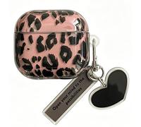Compatible with Airpods 4 Case 2024, Compatible with AirPods 4th Generation Case Cute Cartoon, Kawaii Soft Silicone Protective Cover for Apple New Airpods 4 for Men Women (Leopard Print + Heart)