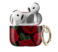 Compatible with AirPods 4 Case Cute Shell Pattern Shockproof Protective Cover for Girls Women with Gold Keychain Designed for AirPod 4th Generation, Cute Rose