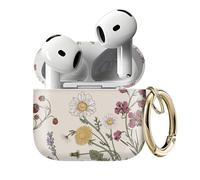 Compatible with AirPods 4 Case Cute Shell Pattern Shockproof Protective Cover for Girls Women with Gold Keychain Designed for AirPod 4th Generation, Cute Pink Flower