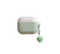 Compatible with AirPods 4, Slim Fit Protective Shock-Absorbing PC Cover Headphone Case with Heart Pendant Accessories-Color#3