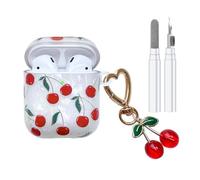 Compatible with AirPods Case 1st/2nd Generation, Cute Cherry Pretty Aesthetic AirPod Case Cover with Cherry Keychain, Soft TPU Protective Shockproof Case for Women Girl