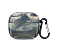 Compatible with AirPods Case Cover Alaska Mountains Full Protective Headphone Cover Compatible for Airpods 3rd,Supports Wireless Charging with Carabiner Front LED Visible