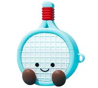 Compatible with AirPods Case Cover, Cute Cartoon Compatible with Apple AirPods 2nd 1st Generation, Kawaii Soft Silicone Protective Cover for Airpod 2/1 with Keychain (Tennis Racket, AirPods 2&1)