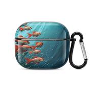 Compatible with AirPods Case Cover Fish Aquarium Full Protective Headphone Cover Compatible for Airpods 3rd,Supports Wireless Charging with Carabiner Front LED Visible