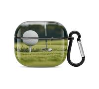 Compatible with AirPods Case Cover Golf And Turf Full Protective Headphone Cover Compatible for Airpods 3rd,Supports Wireless Charging with Carabiner Front LED Visible